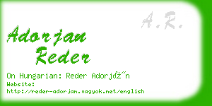 adorjan reder business card